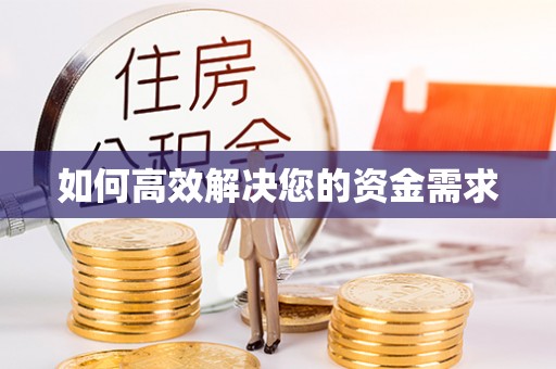 萨嘎如何高效解决您的资金需求